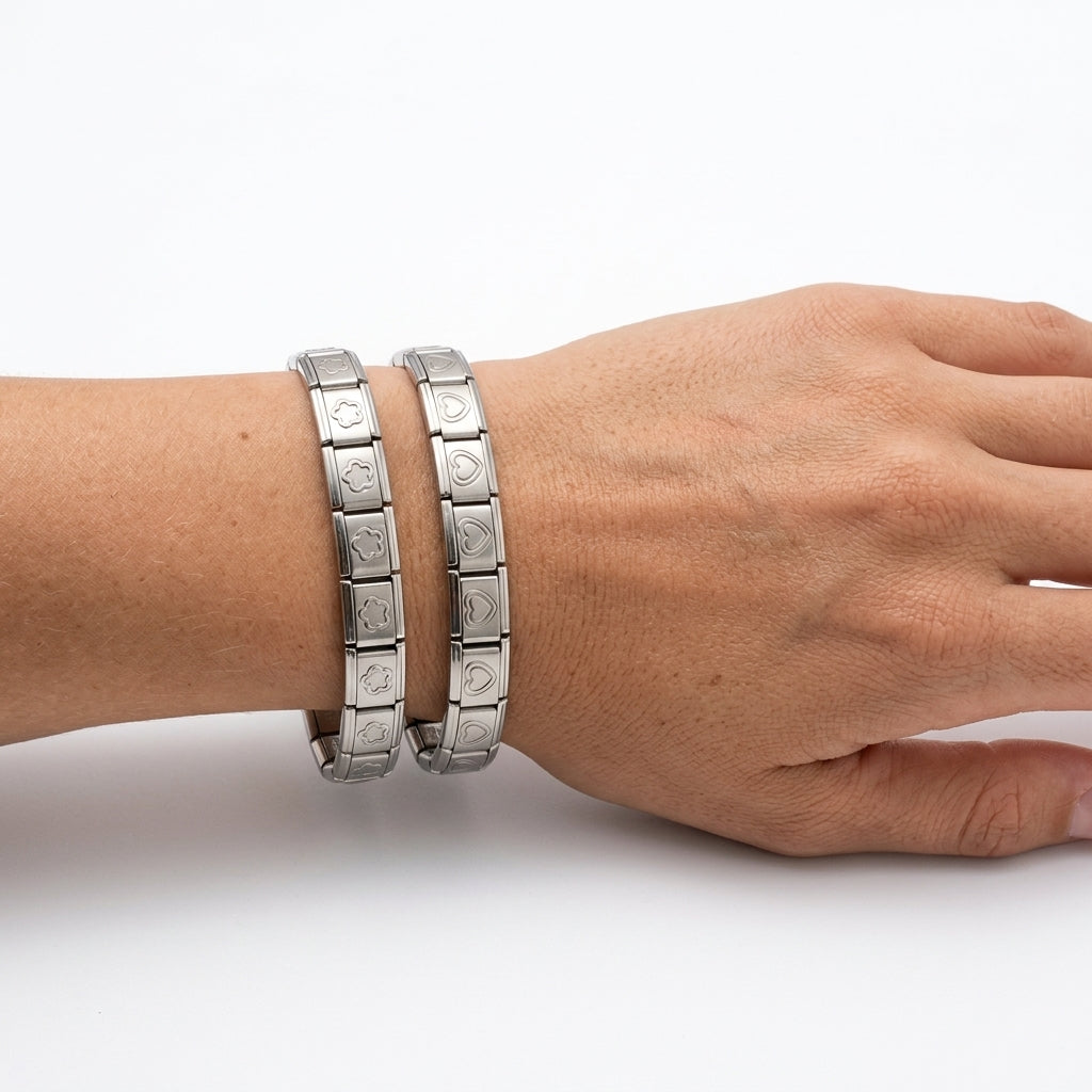 Italian Charm Bracelet | Stainless Steel | DIY Modular | 9mm | Women & Men