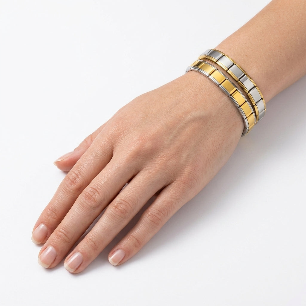 Italian Charm Bracelet | Stainless Steel | DIY Modular | 9mm | Women & Men