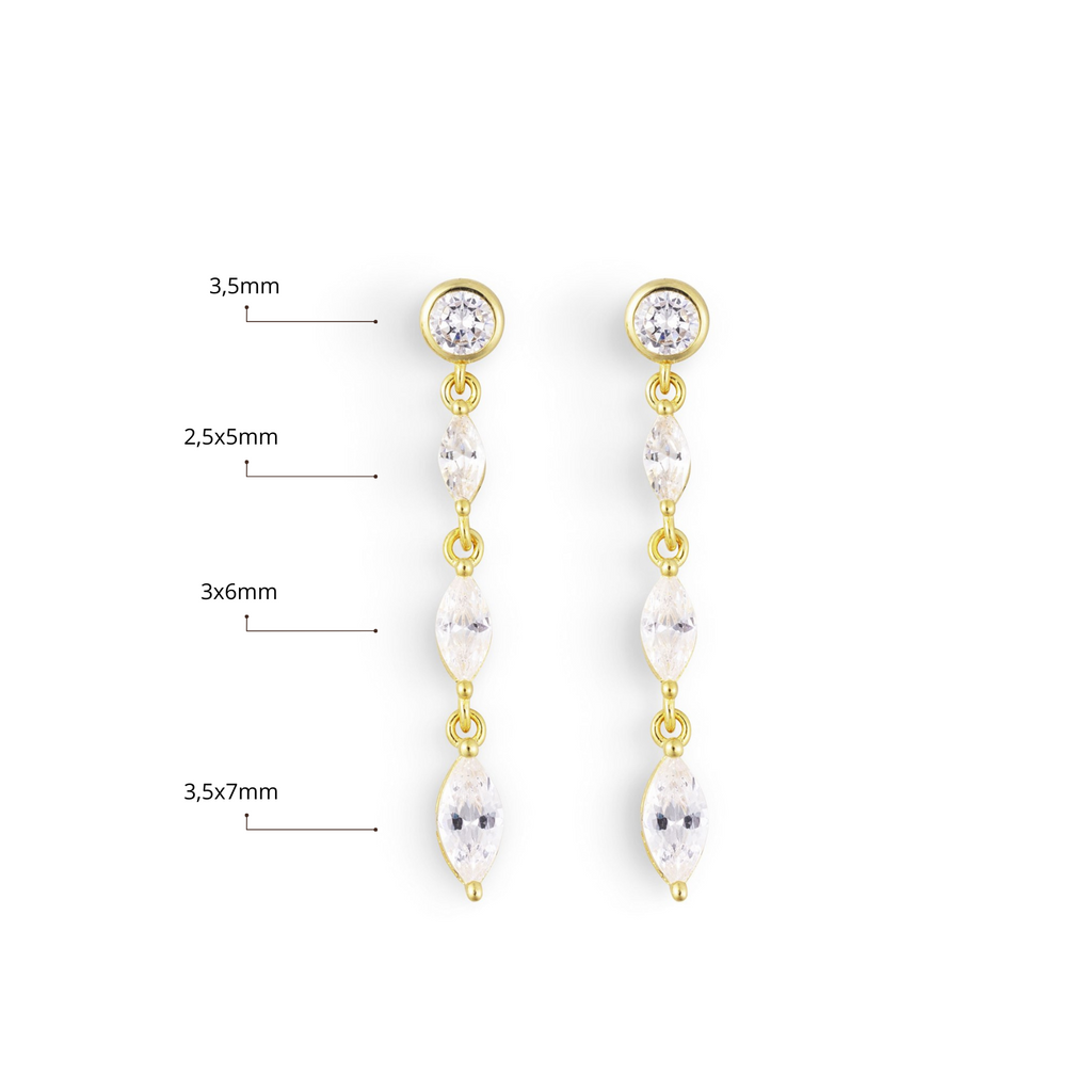Luna Glow Triple Oorbellen - Goud