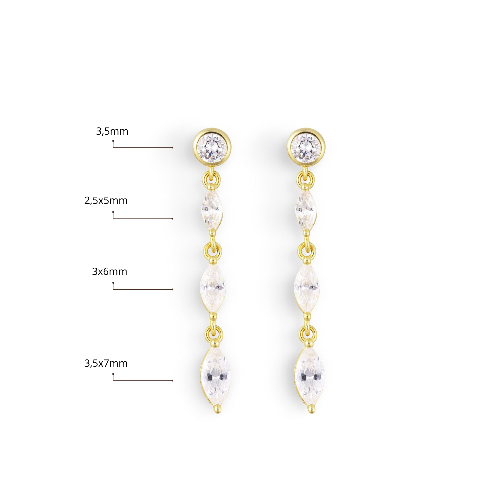 Luna Glow Triple Oorbellen - Goud