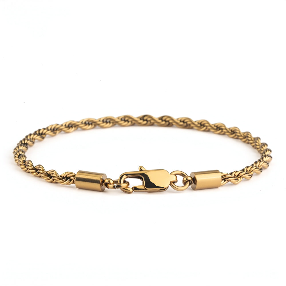 Rope Bracelet 3MM (18K Gold Plated)