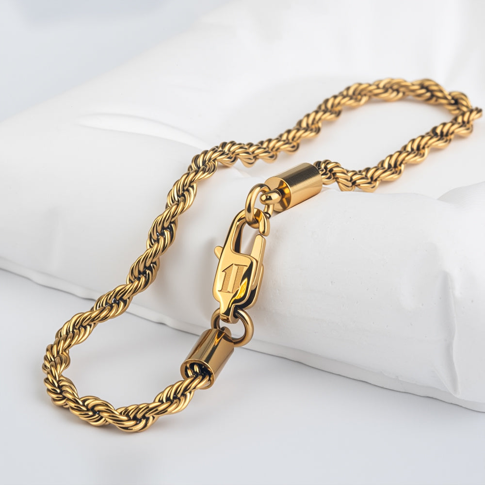 Rope Bracelet 3MM (18K Gold Plated)