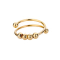 Spinner Ring for Women | Adjustable Stainless Steel | 18K Gold Plated Fidget Band