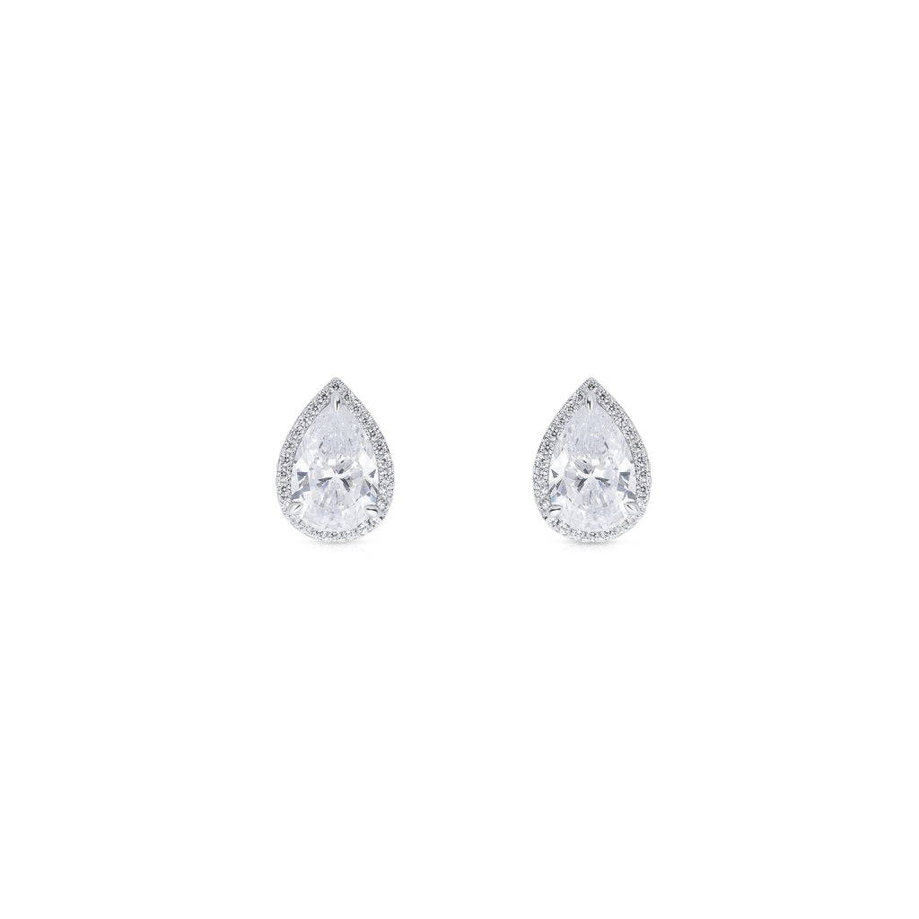Diamond Pear Studs