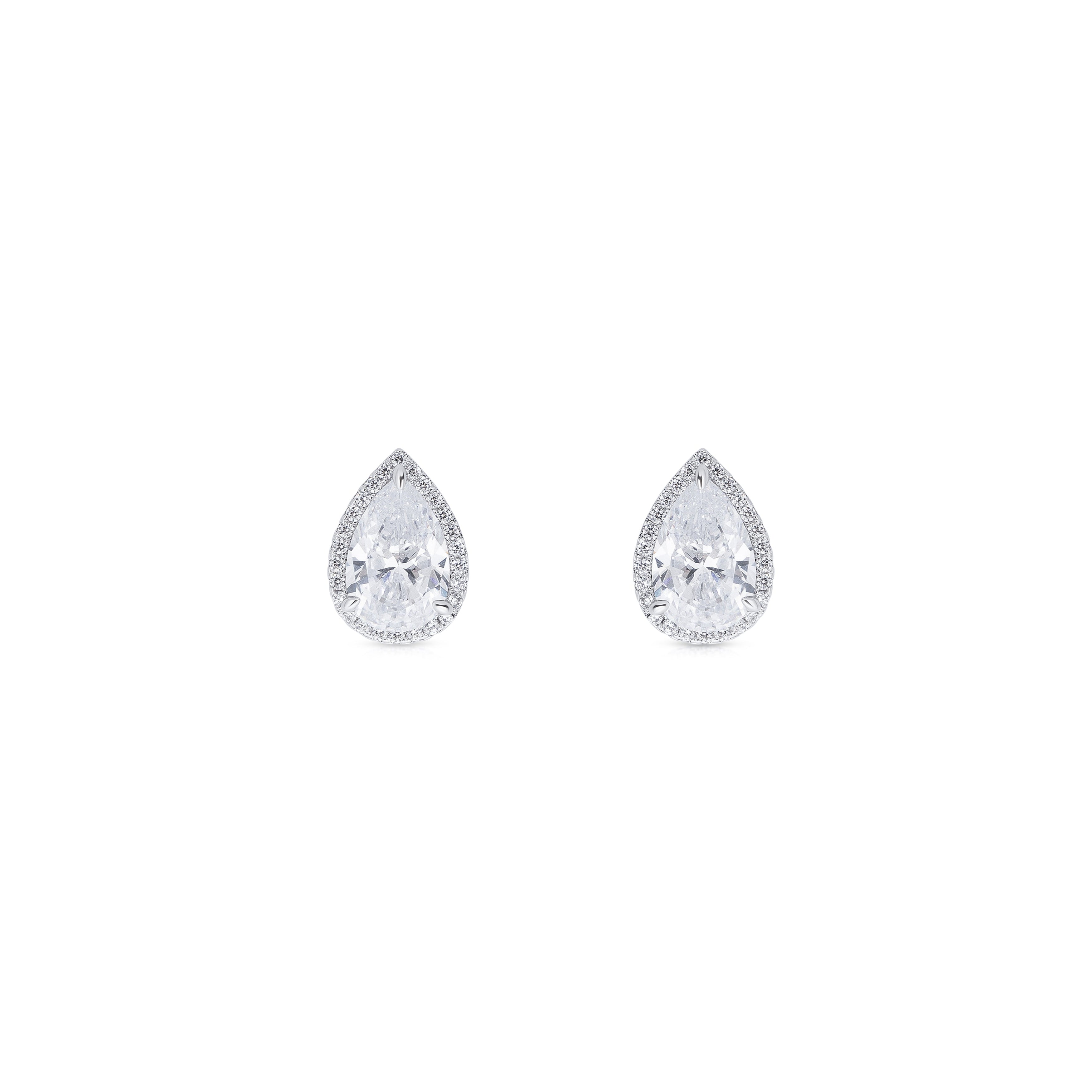 Diamond Pear Studs