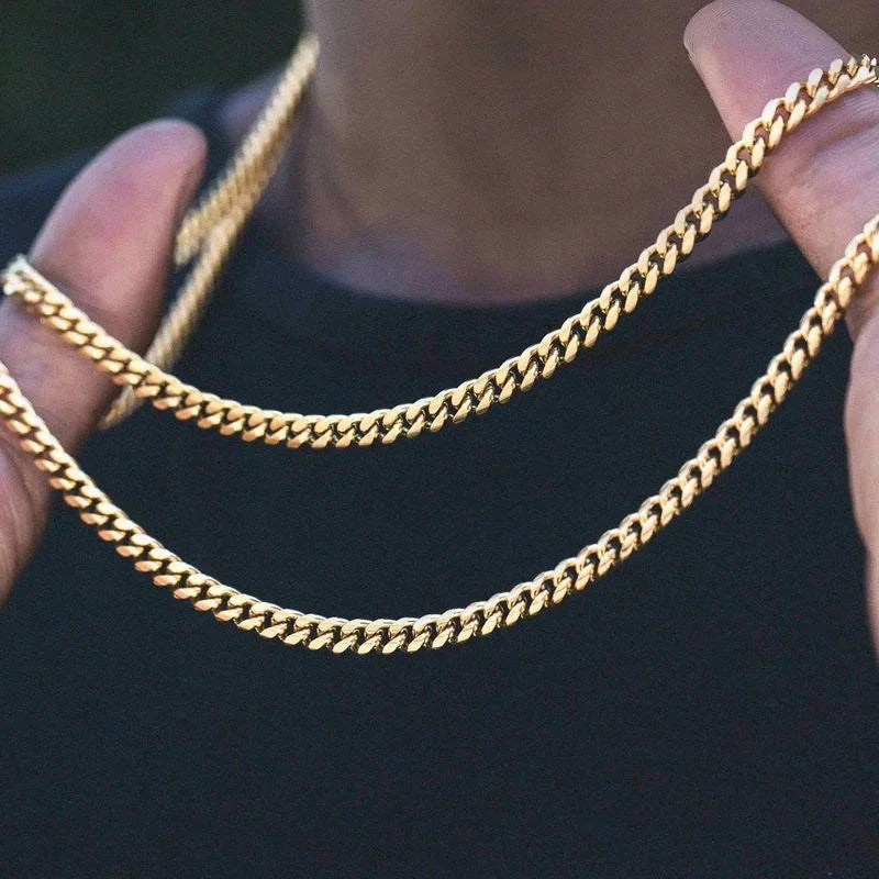 Cuban Link & Rope Chain Necklace | Stainless Steel | 2-7mm | Silver Gold Black | Men & Women