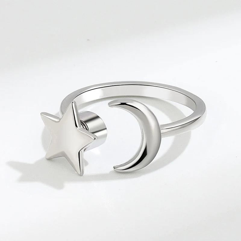 Fidget Spinner Ring | Stainless Steel | 18K Gold Plated | Zircon Detail | Women