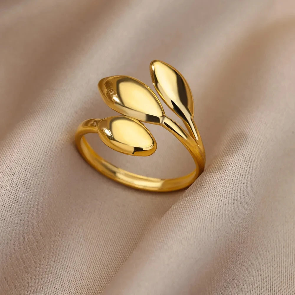 316L Stainless Steel Cocktail Ring | Gold Color | Never Fading | Luxury Classic | Women & Couples