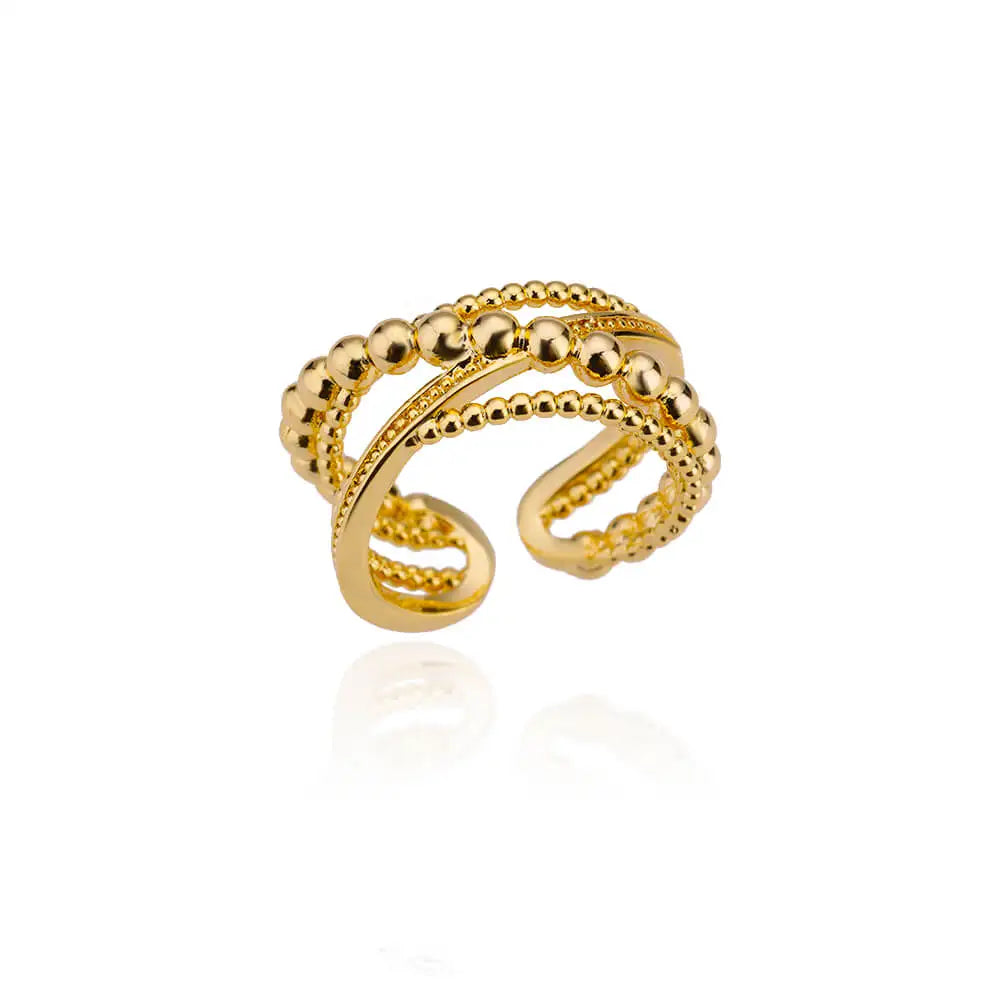 316L Stainless Steel Cocktail Ring | Gold Color | Never Fading | Luxury Classic | Women & Couples