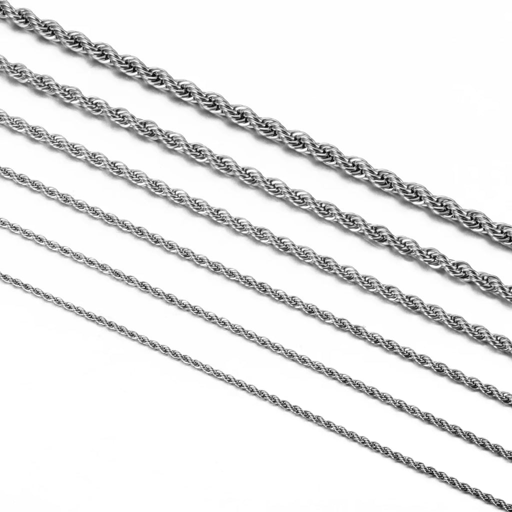 925 Sterling Silver Rope Chain Necklace & Bracelet | 2mm 3mm 4mm | Men & Women