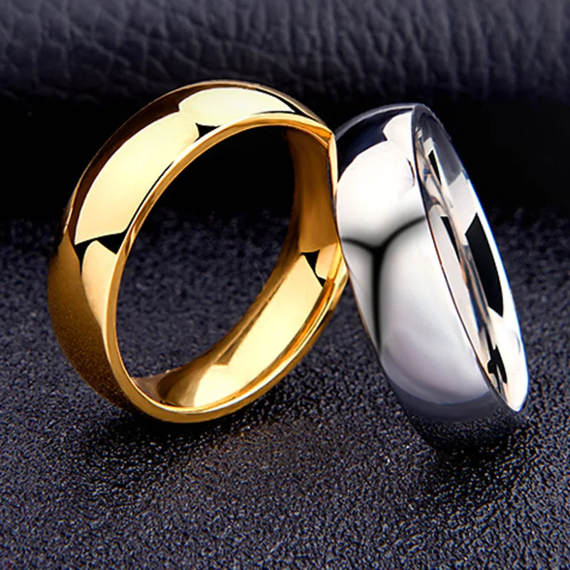 6mm Titanium Stainless Steel Ring | Hypoallergenic | Wedding Band | Silver Gold Rose Gold Black | Men & Women