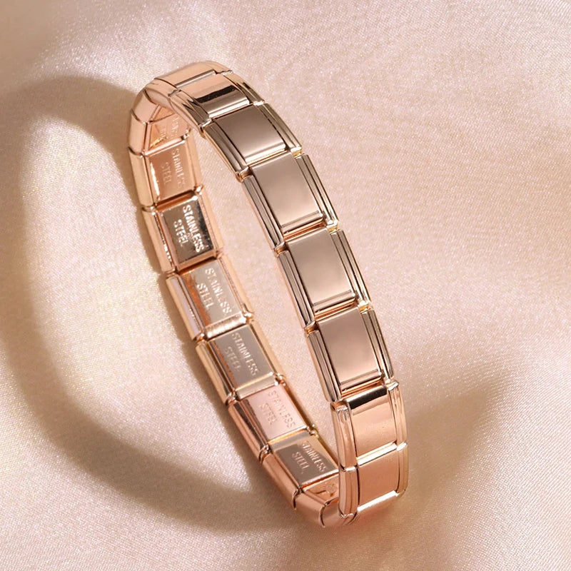 Italian Charm Bracelet | Stainless Steel | DIY Modular | 9mm | Women & Men