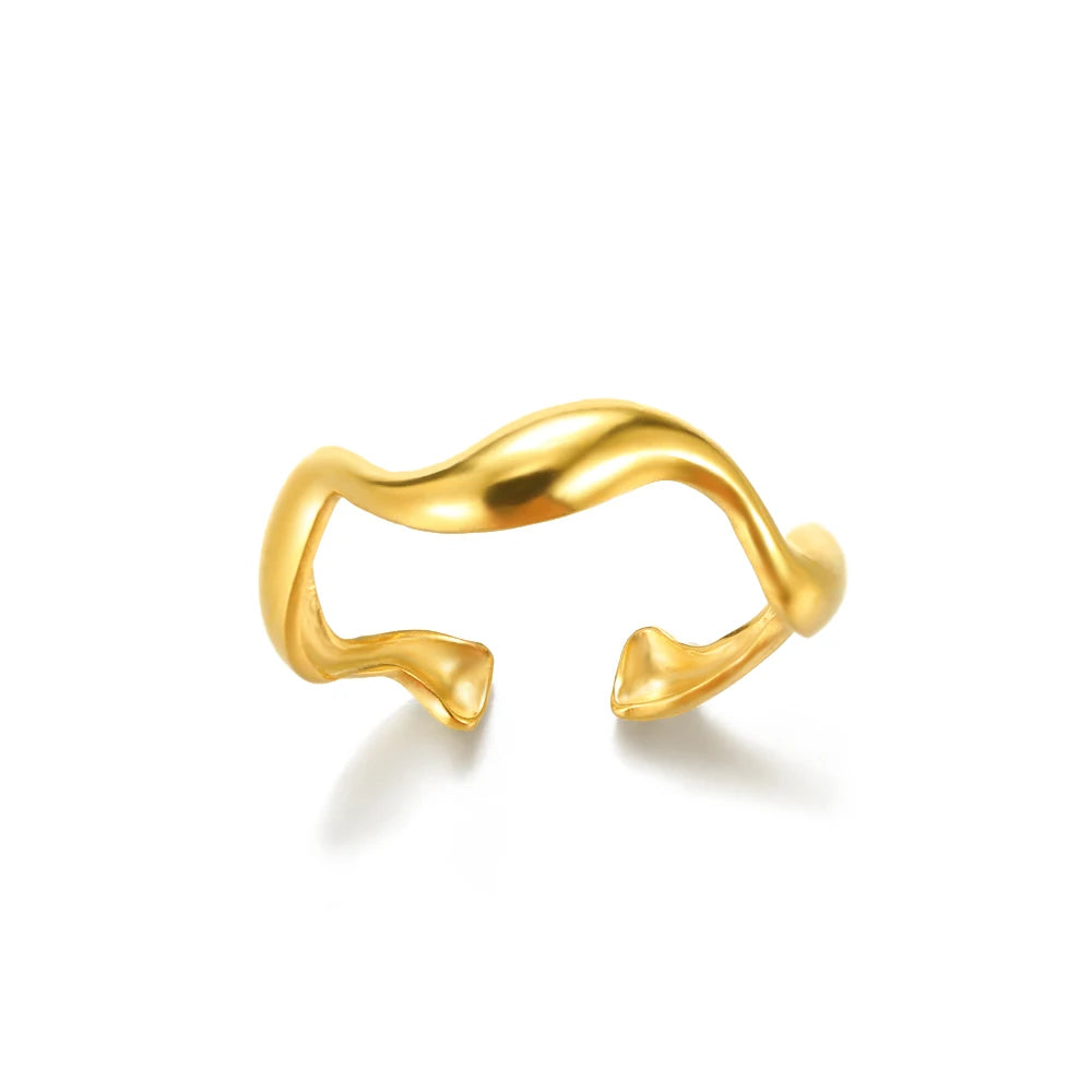 316L Stainless Steel Cocktail Ring | Gold Color | Never Fading | Luxury Classic | Women & Couples