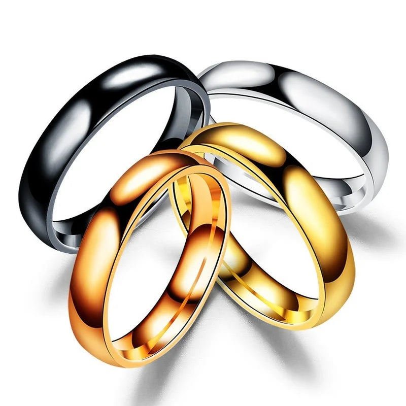 6mm Titanium Stainless Steel Ring | Hypoallergenic | Wedding Band | Silver Gold Rose Gold Black | Men & Women