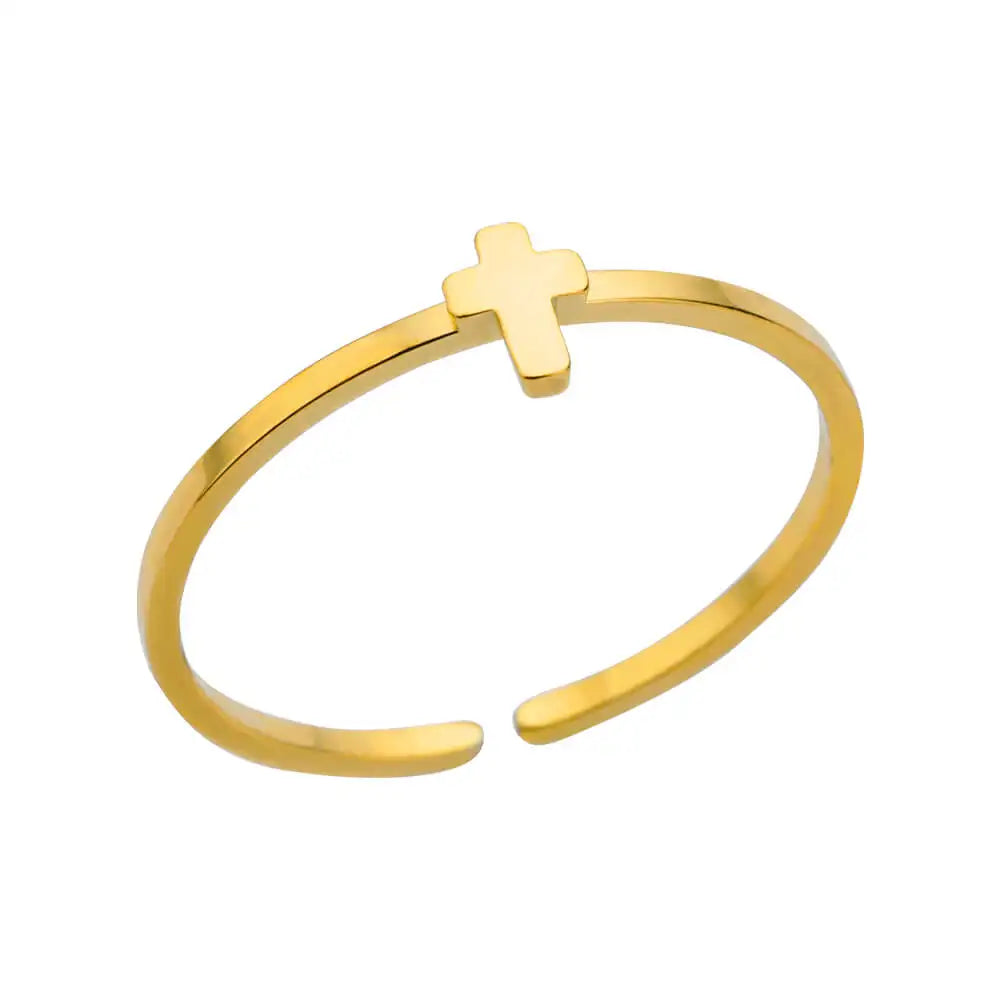 Stainless Steel Cocktail Ring | 316L Gold-Tone | Fade-Resistant Luxury | Women & Couples