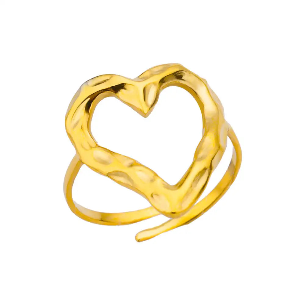 Stainless Steel Cocktail Ring | 316L Gold-Tone | Fade-Resistant Luxury | Women & Couples