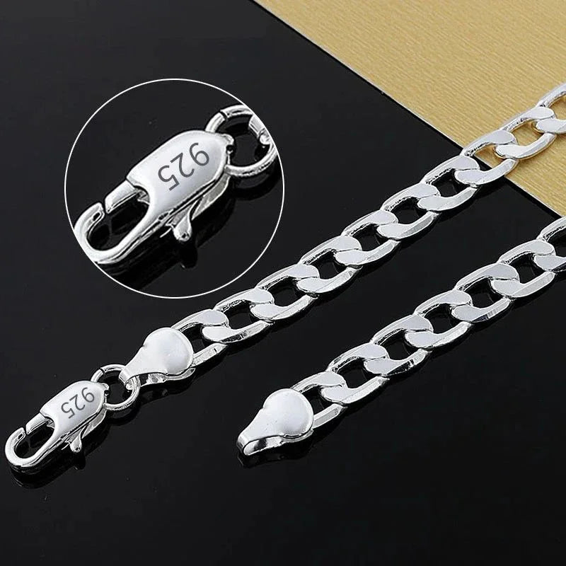 925 Sterling Silver Link Chain Necklace 6mm | 16-24 Inch | Men & Women | Luxury Jewelry