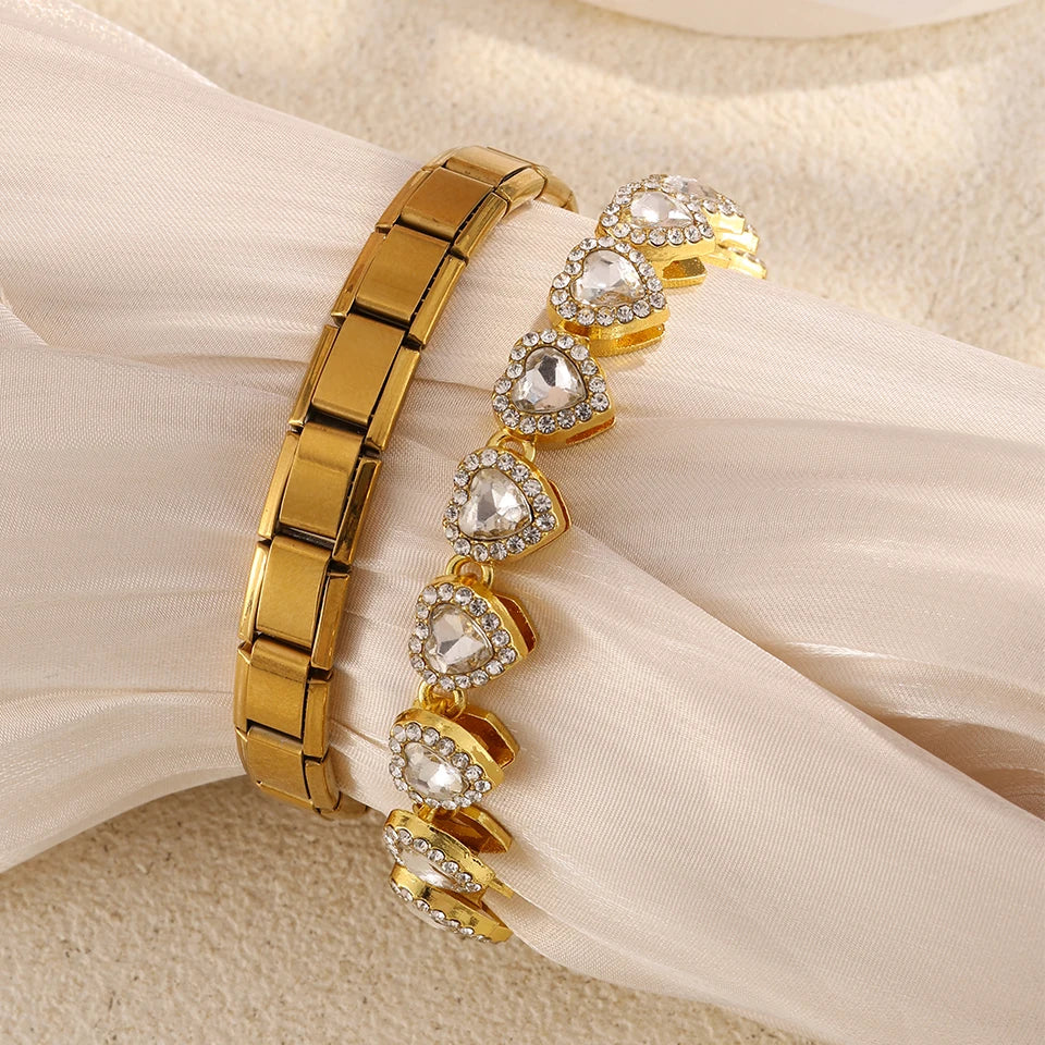 Italian Square Link Stretch Bracelet | Stainless Steel | HipHop Style | Men & Women