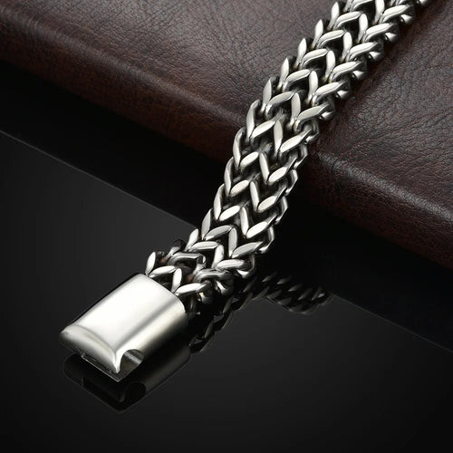 Braided Fish Scale Bracelet | Stainless Steel | Magnetic Clasp | Unisex