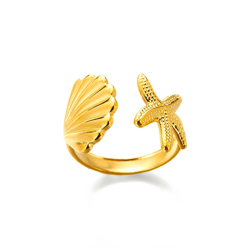 316L Stainless Steel Cocktail Ring | Gold Color | Never Fading | Luxury Classic | Women & Couples