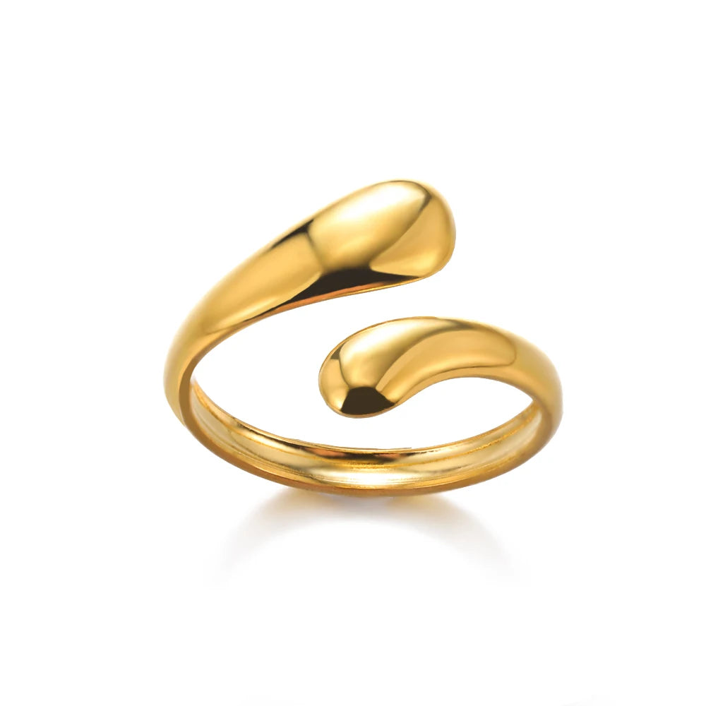 316L Stainless Steel Cocktail Ring | Gold Color | Never Fading | Luxury Classic | Women & Couples