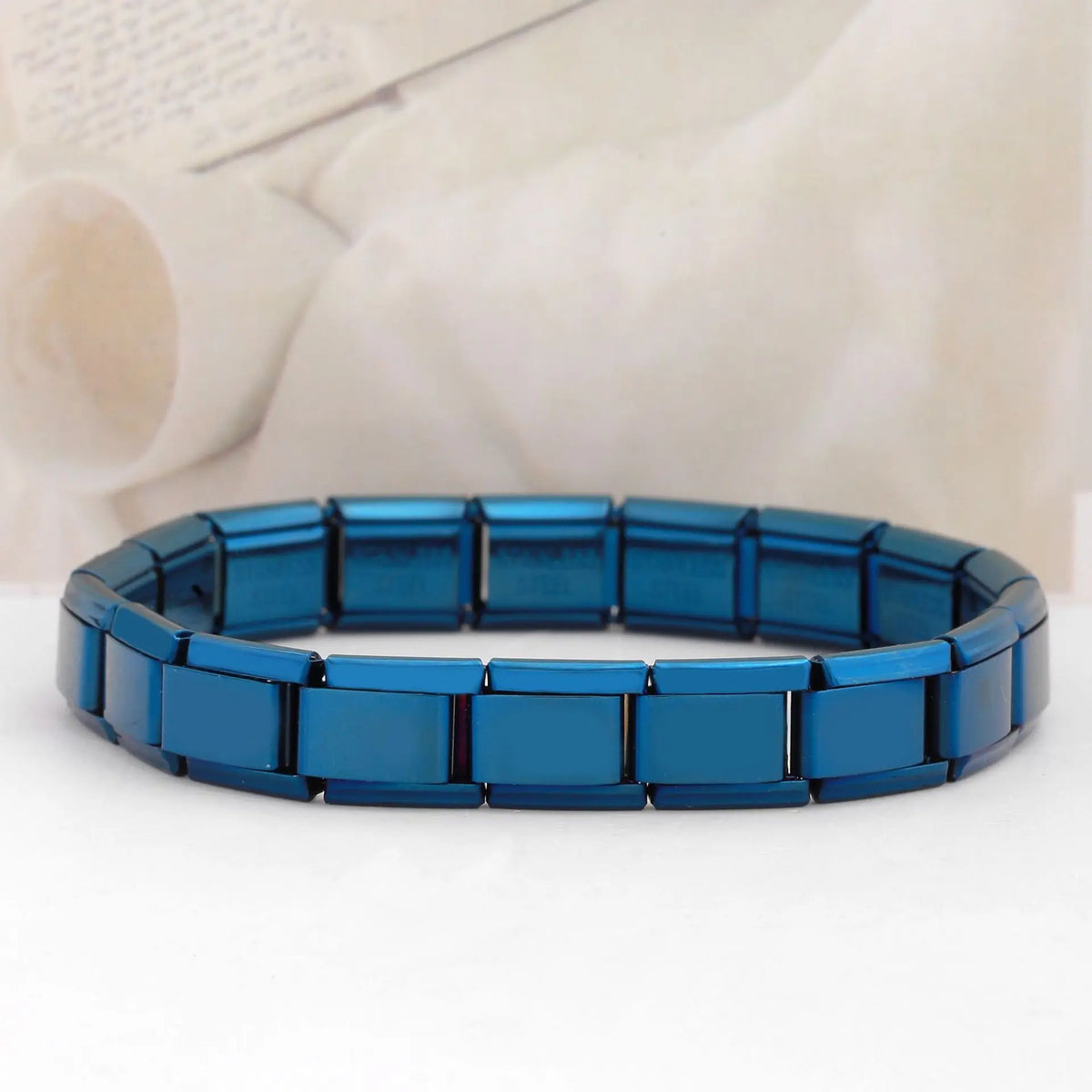 Italian Square Link Stretch Bracelet | Stainless Steel | HipHop Style | Men & Women