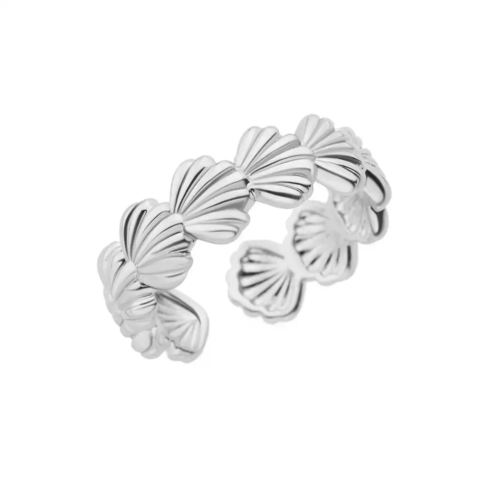 316L Stainless Steel Shell Star Ring | 18K Gold Plated | Adjustable | Women's Jewellery