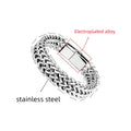 Roestvrij staal gevlochten dubbele rij voor en achter visschaal legering magnetische gesp armband met kiel sieraden nieuw model