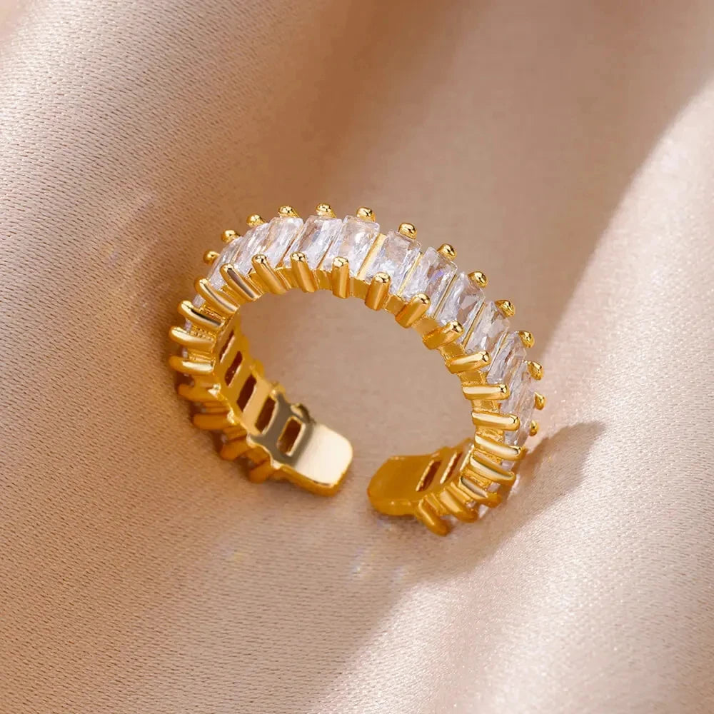 Stainless Steel Cocktail Ring | 316L Gold-Tone | Fade-Resistant Luxury | Women & Couples