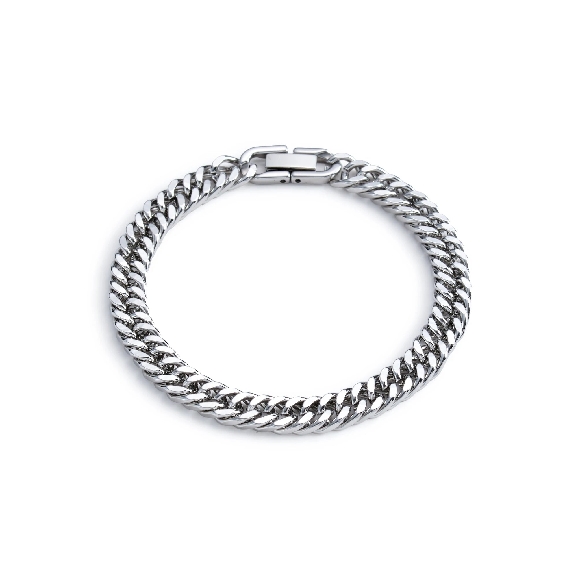 Stainless Steel Braided Double Row Fish Scale Alloy Magnetic Clasp Bracelet with Keel Jewelry New Model