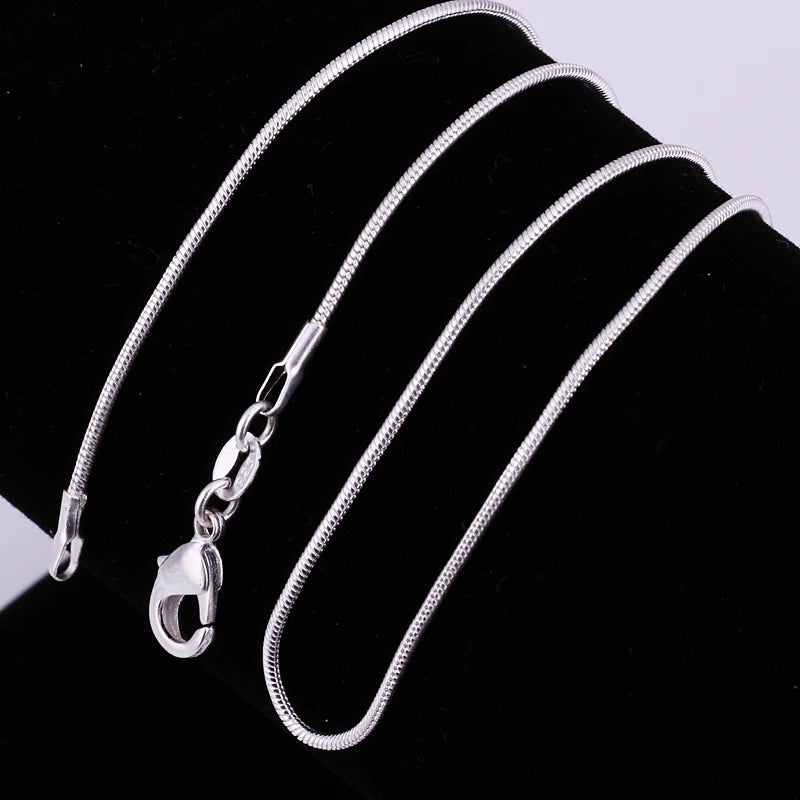 925 Sterling Silver Snake Chain Necklace | 1mm 2mm 3mm | 45-60cm | Men & Women | Pendant Chain