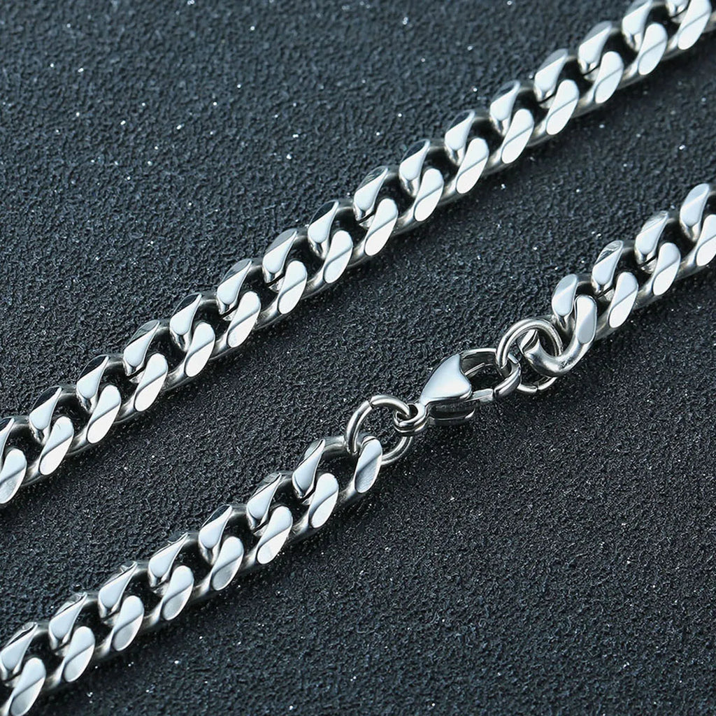 Cuban Link & Rope Chain Necklace | Stainless Steel | 2-7mm | Silver Gold Black | Men & Women