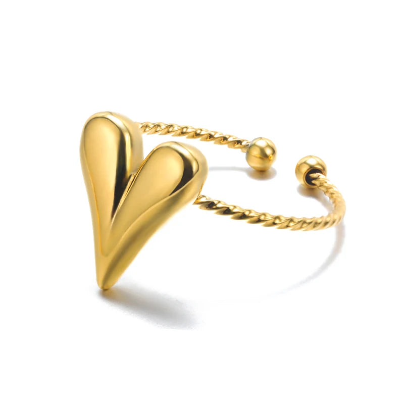 Stainless Steel Cocktail Ring | 316L Gold-Tone | Fade-Resistant Luxury | Women & Couples