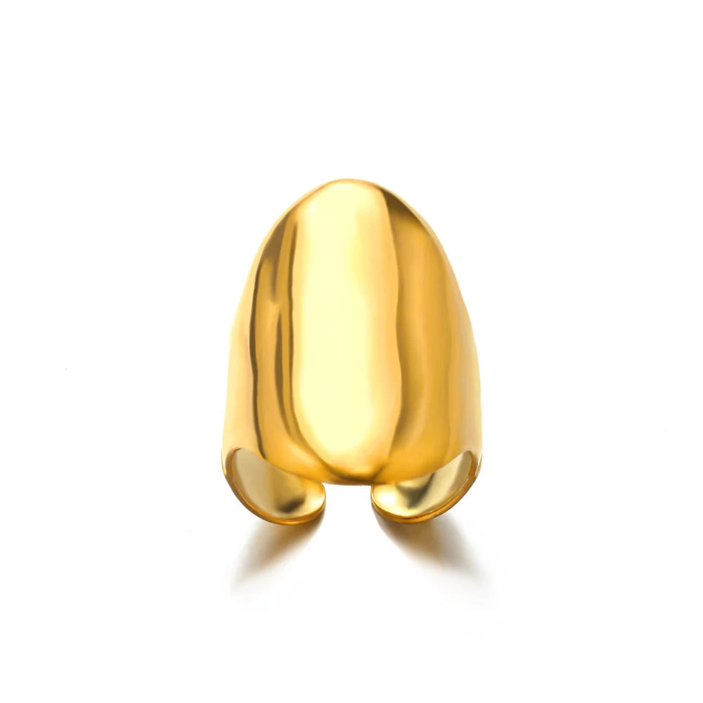 316L Stainless Steel Cocktail Ring | Gold Color | Never Fading | Luxury Classic | Women & Couples