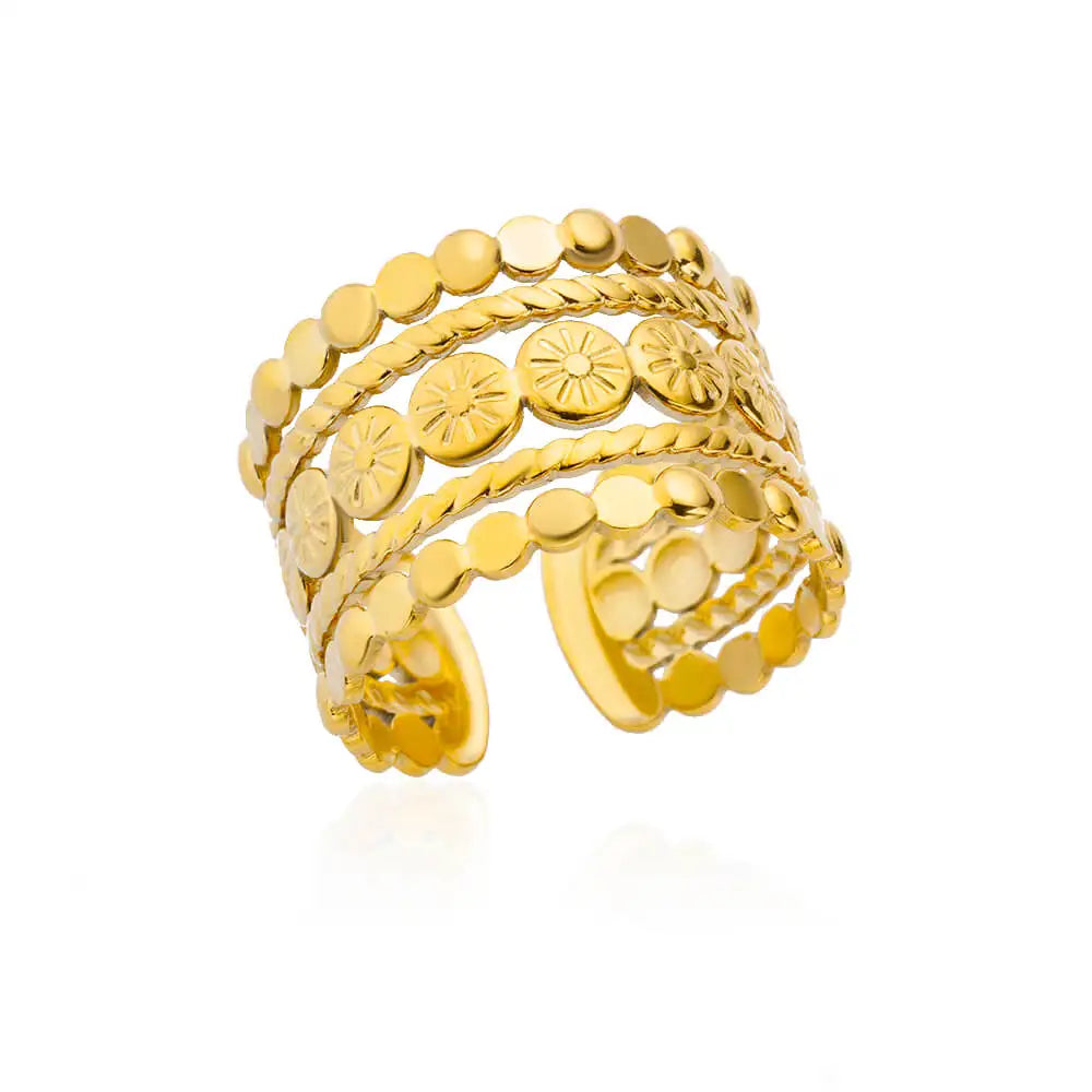 316L Stainless Steel Cocktail Ring | Gold Color | Never Fading | Luxury Classic | Women & Couples