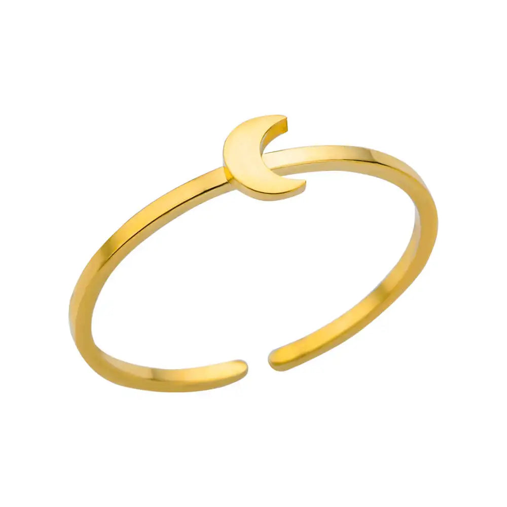 316L Stainless Steel Shell Star Ring | 18K Gold Plated | Adjustable | Women's Jewellery