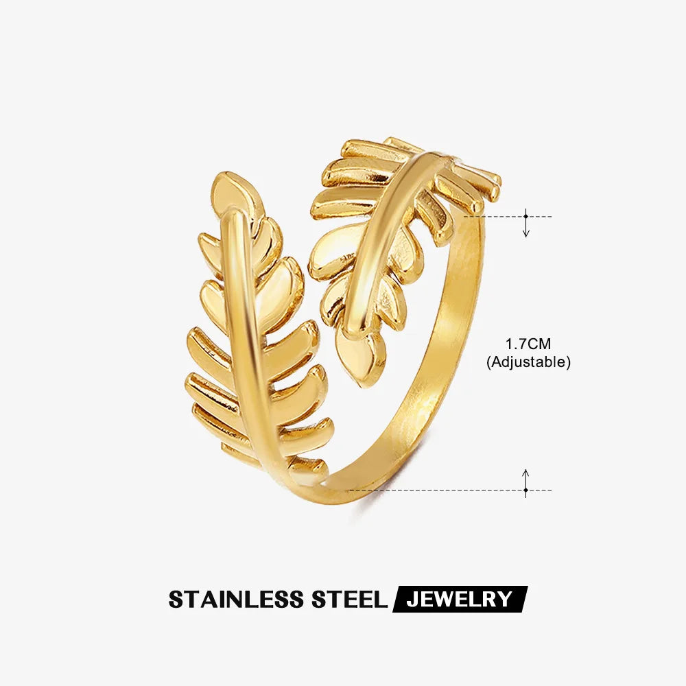 316L Stainless Steel Shell Star Ring | 18K Gold Plated | Adjustable | Women's Jewelry
