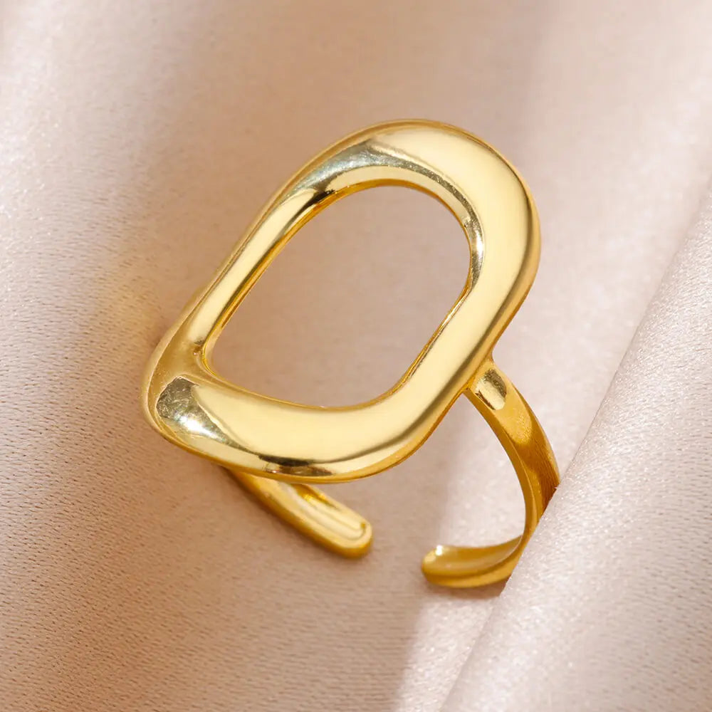 Stainless Steel Cocktail Ring | 316L Gold-Tone | Fade-Resistant Luxury | Women & Couples