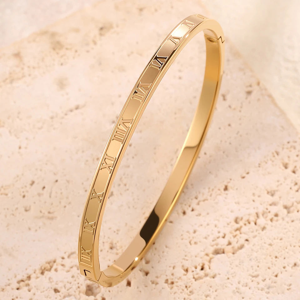 Stackable Zirconia Bracelet Set | Stainless Steel | 5 Pcs | Gold Silver Pink Black | Women