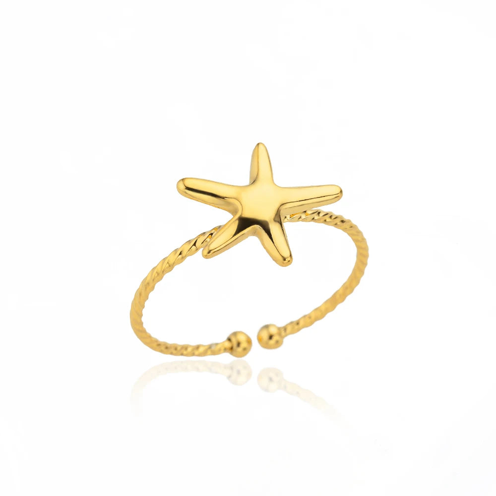 316L Stainless Steel Cocktail Ring | Gold Color | Never Fading | Luxury Classic | Women & Couples