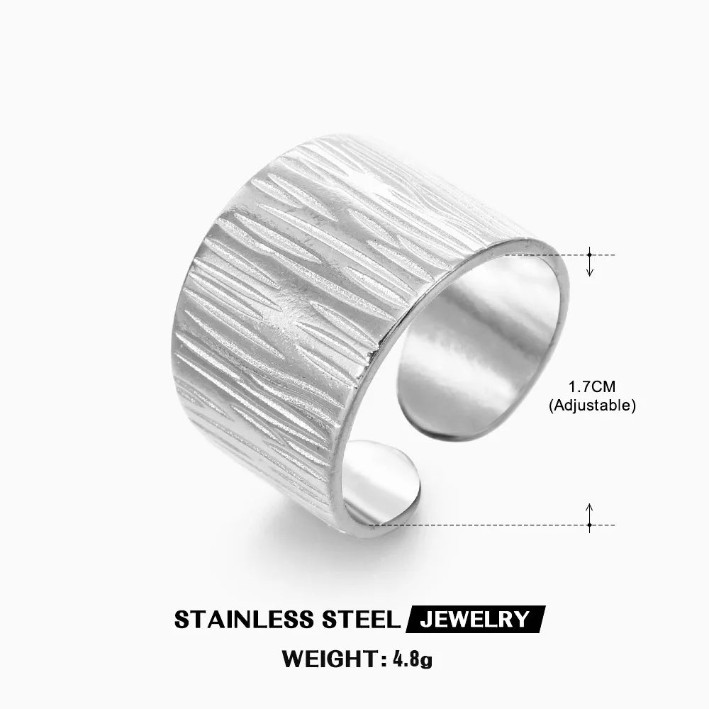 316L Stainless Steel Shell Star Ring | 18K Gold Plated | Adjustable | Women's Jewelry