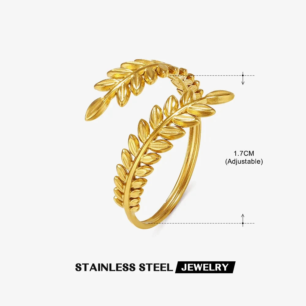 316L Stainless Steel Shell Star Ring | 18K Gold Plated | Adjustable | Women's Jewelry