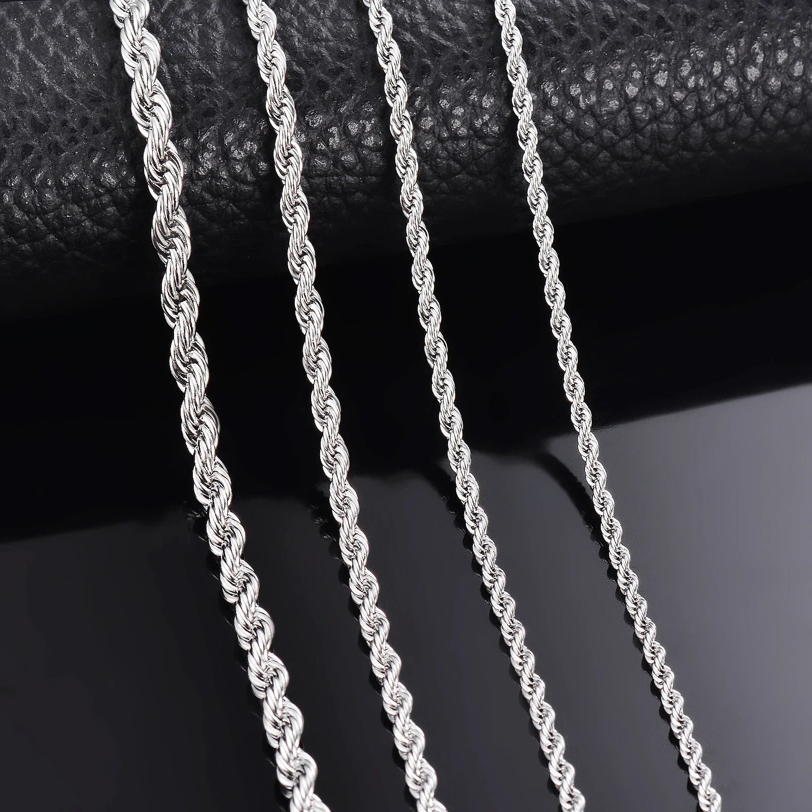 925 Sterling Silver Rope Chain Necklace & Bracelet | 2mm 3mm 4mm | Men & Women