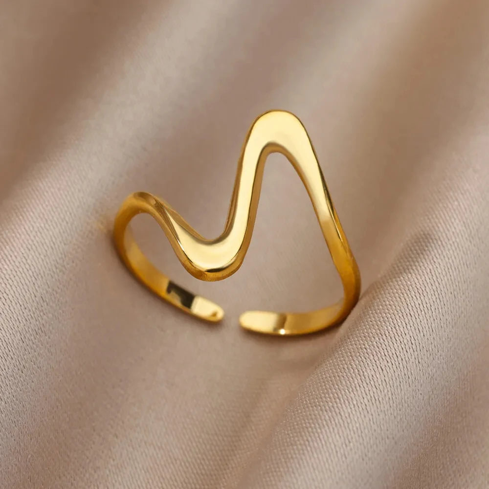 316L Stainless Steel Cocktail Ring | Gold Color | Never Fading | Luxury Classic | Women & Couples