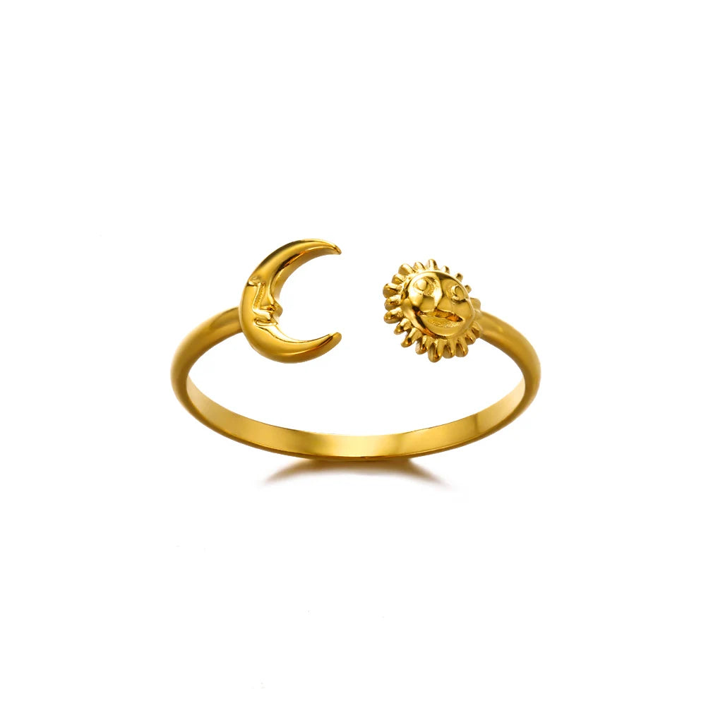 316L Stainless Steel Shell Star Ring | 18K Gold Plated | Adjustable | Women's Jewellery