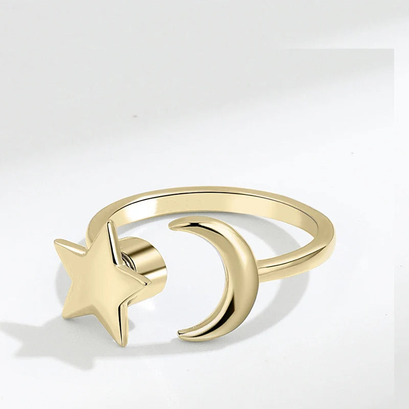 Fidget Spinner Ring | Stainless Steel | 18K Gold Plated | Zircon Detail | Women