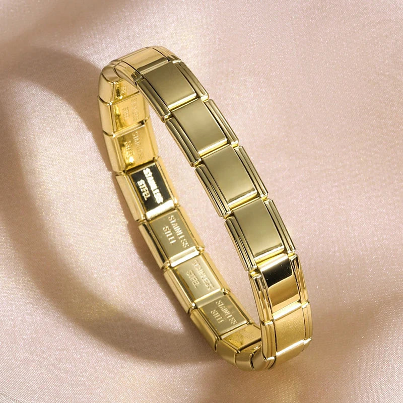 Italian Charm Bracelet | Stainless Steel | DIY Modular | 9mm | Women & Men