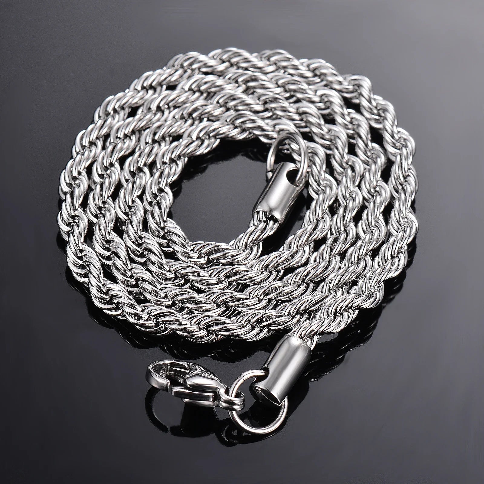 925 Sterling Silver Rope Chain Necklace & Bracelet | 2mm 3mm 4mm | Men & Women