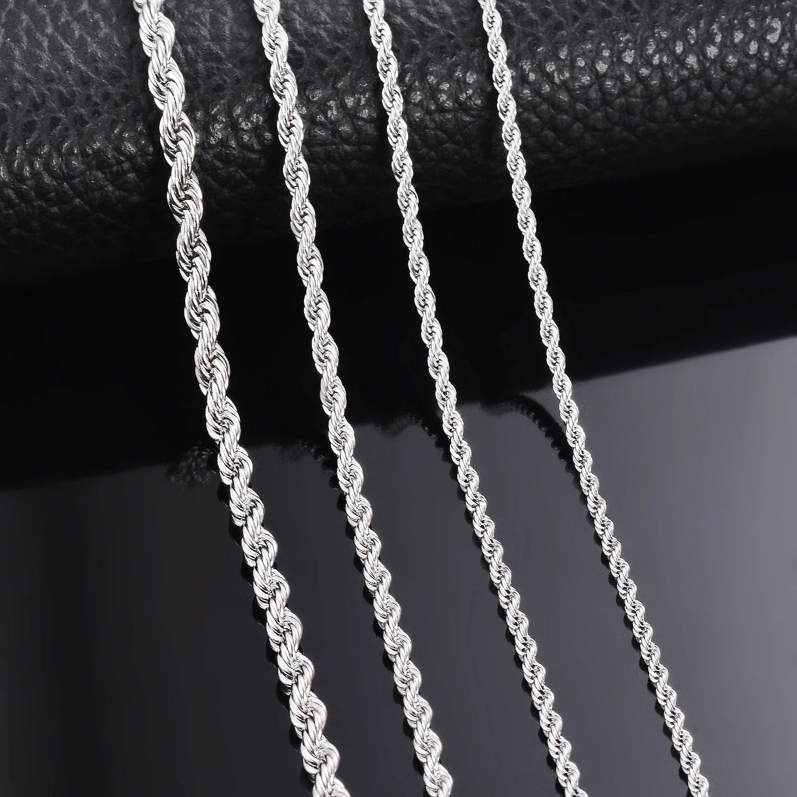 925 Sterling Silver Rope Chain Necklace & Bracelet | 2mm 3mm 4mm | Men & Women