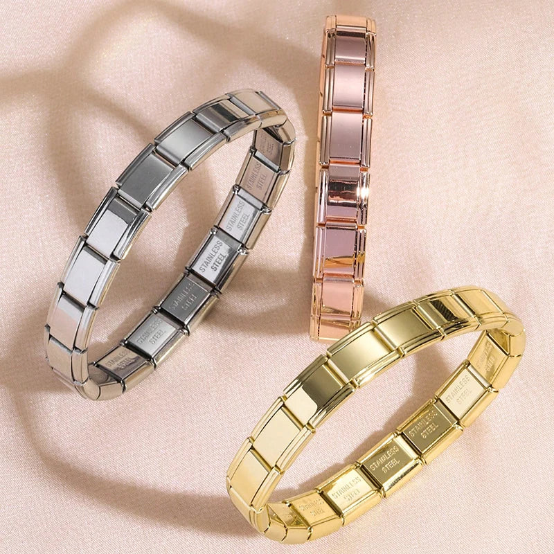 Italian Charm Bracelet | Stainless Steel | DIY Modular | 9mm | Women & Men